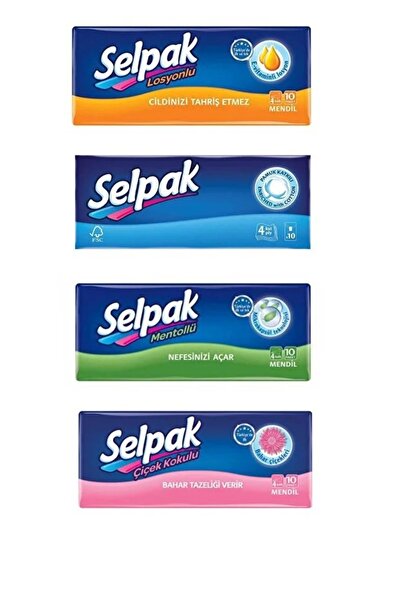 leo butik Wipes Set of 4 (with lotion-spring-menthol-classic) 10*4 (40pcs of ...