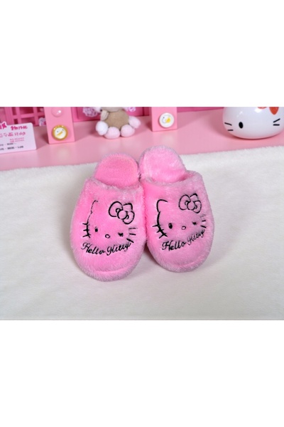 Bmp Terlik Pembe hello kitty peluş çocuk ev terliği