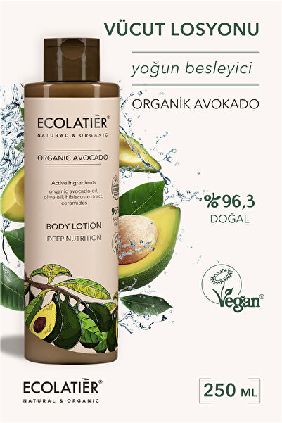 ECOLATIER Vücut Losyonu Organik Avokado – Doğal Vücut Bakımı, Nemlendirici Vü...