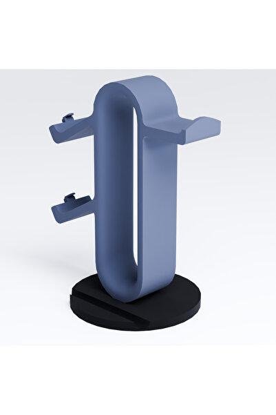 Black Edge Headset, Phone And Game Controller Stand - Holds 1 Headphone, 2 Controllers And 1 Phone