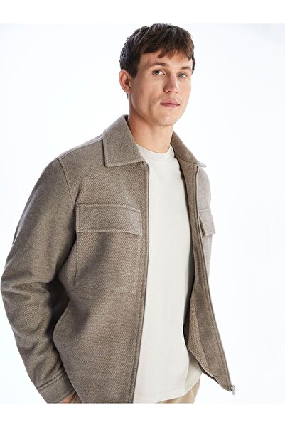 LC Waikiki LCW Vision Standart Kalıp Gömlek Yaka Erkek Kaşe Mont