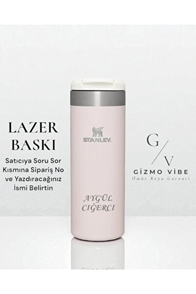 Stanley Kişiselleştirilmiş The Aerolight Transit Mug 0.47 Rose Termos Özel Tasarım ve İsimli Rose