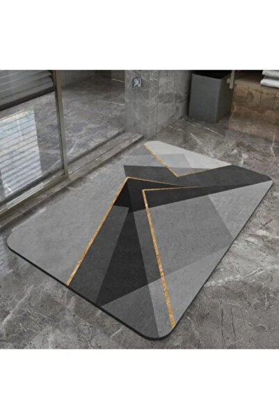 MCT Ultra savá protišmyková kúpeľňová predložka, materiál Diaton, abstraktný dizajn, 50 x 80 cm a bambus S