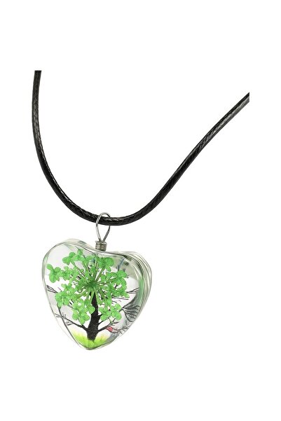 Vipfoni Handmade, Heart Design with Dried Flowers Epoxy Tree of Life Pendant
