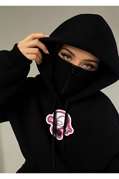 Flaubert - SWEATSH UNISEX CU MĂȘTĂ DE ZĂPĂNĂ NINJA, tricou fire, grosime, măr...