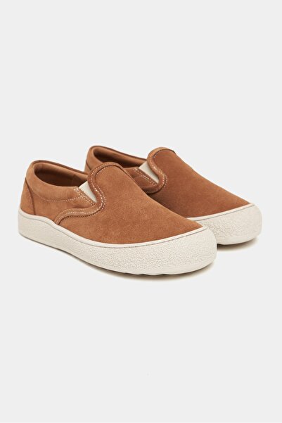 NİŞANTAŞI SHOES Zeta Taba Genuine Suede Slip-On Sneaker Women's Shoes