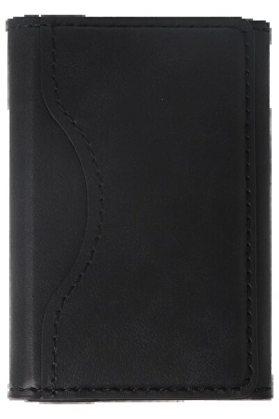 CepteToptan Myt09 Tema Magsafe Leather Card Holder - Black