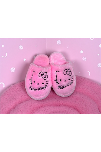 Bmp Terlik Pembe hello kitty peluş çocuk ev terliği
