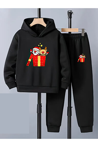 CACTUS COLLECTION Hanorac cu glugă Set de îmbrăcăminte pentru copii, din bumbac cu 3 fire, Crăciun, Anul Nou