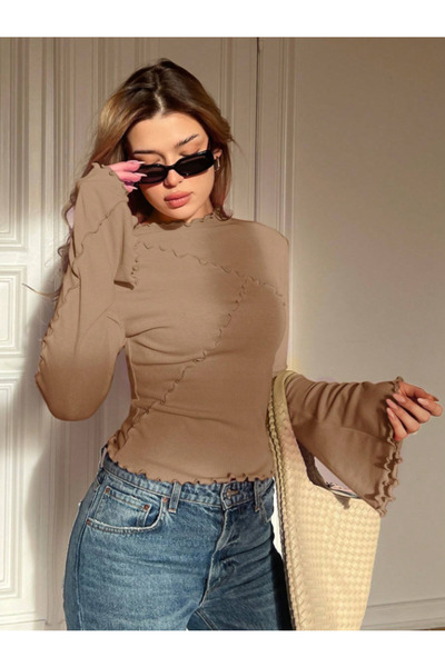 MOONBULL kadın ispanyol kol bluz
