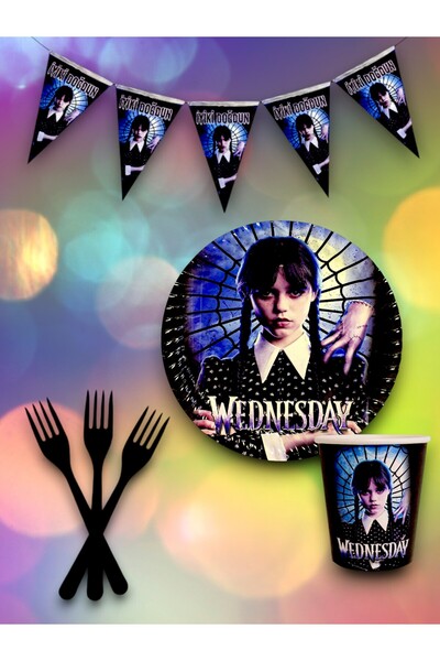 partylady مجموعة أدوات تقديم الطعام ذات الطابع الخاص لليوم الأربعاء تتسع لـ 2...