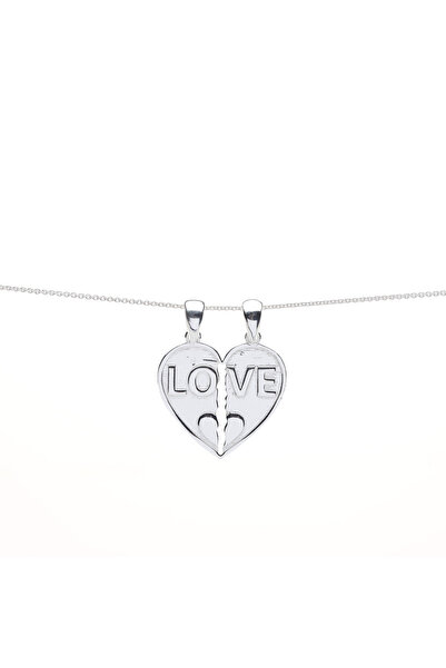 ElectraStore Colier Argint 925 Pandantiv Dublu, LOVE - CO0202S