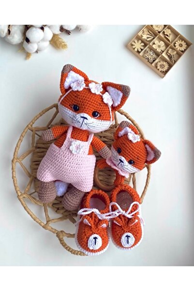 ev atölyem Amigurumi Sevimli Tilki 3lü Set