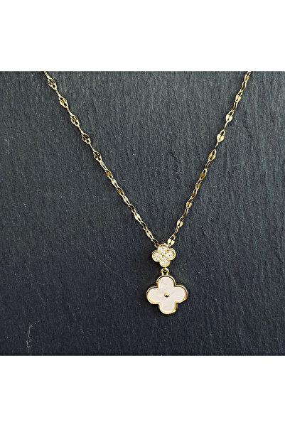 ElectraStore Gold Necklace With 2 Flowers Pendant - C1629