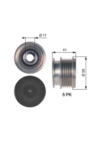 GATES OAP7126 Alternator Kasnagi 30667682 uyumlu