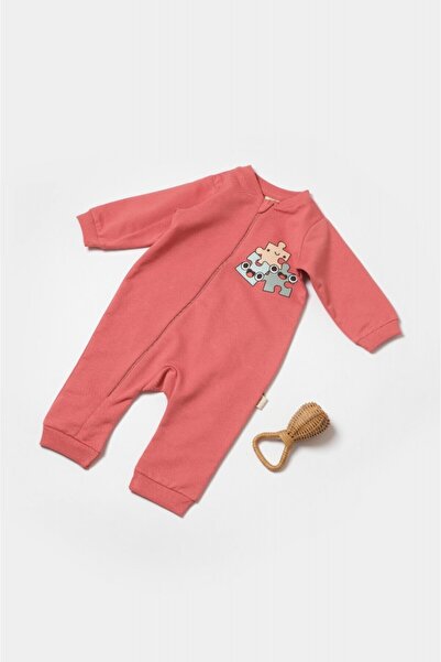 JollyMag Salopeta cu fermoar, Two thread, BabyCosy, 100% bumbac , Rose (Marim...