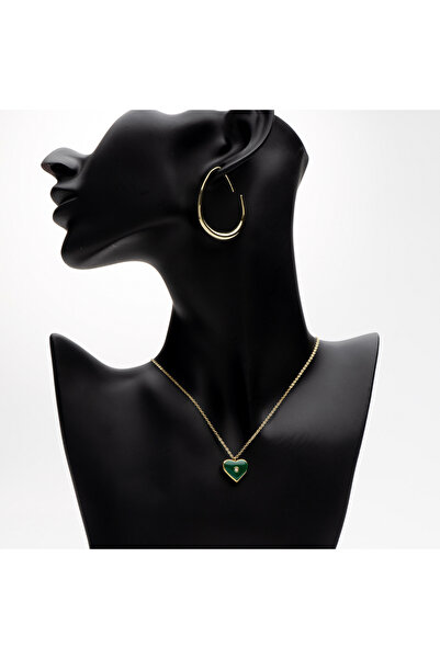ElectraStore Green Heart Necklace - C2328