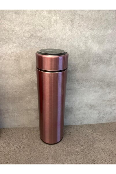 Ekospot Akıllı Dijital Dereceli Termos 500ml – Sızdırmaz, Isı Koruma – Gold/K...