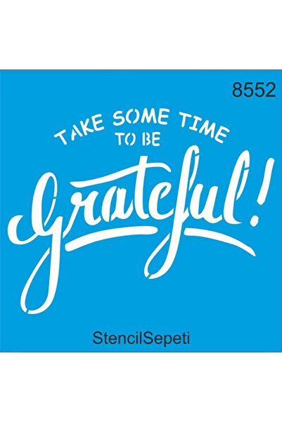 DERYA DESİNG ART Thank You!Pattern Stencil Template St8552 20x20 Cm