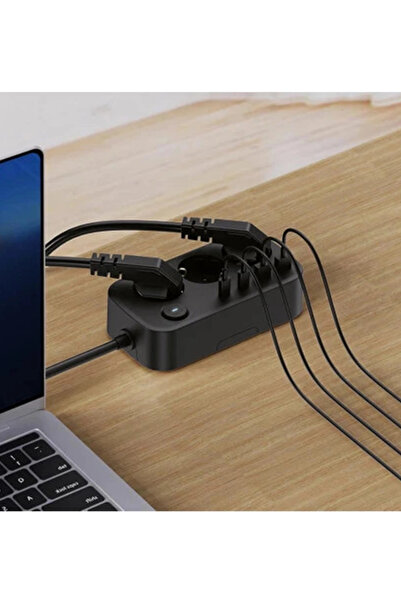 Epilons Akım Korumalı Priz 2 Usb + 2 Type-c Girişli 2 Metre Kablosu Anahtarlı Ve Duvara Monte Edilebilir