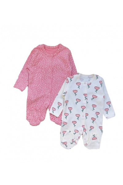 Miniworld Set of 2 baby girls' overalls, cotton, 0-3 months, 62 cm