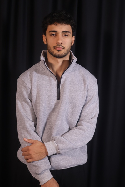 merinsmoda MERİNS BASIC YARIM FERMUARLI SWEATSHIRT