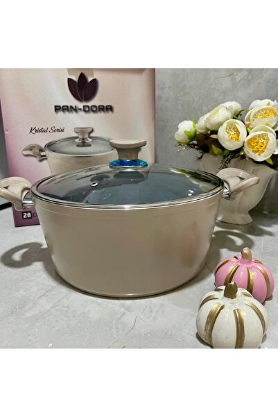 Yıldız çelik pan-dora kristal 26 cm seramik derin tencere