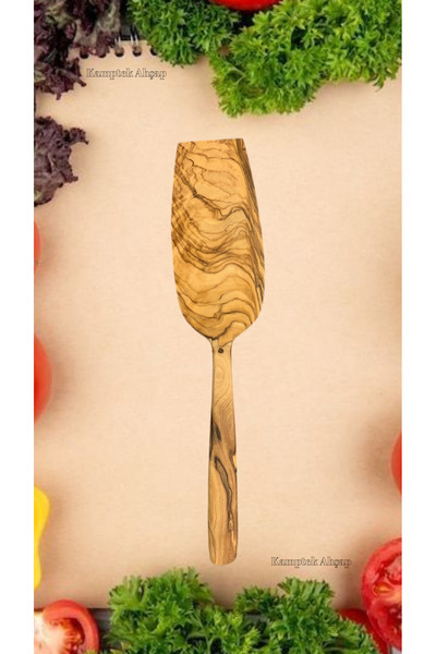 kamptek kamp teknolojisi Kamptek Wooden Natural Olive Wood Large Wide Spatula 31 cm