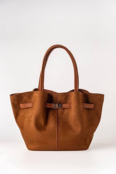 Marvelis Arya Kadın Süet Önü Kilitli El Omuz ve Çapraz Çanta