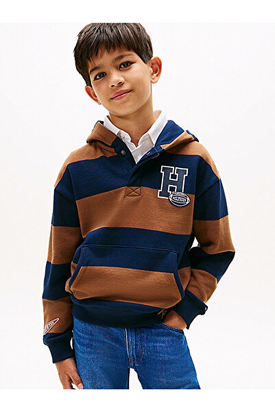 Tommy Hilfiger Boy's Varsity Stripe Button Hoodie