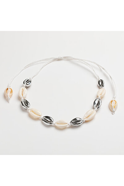 ElectraStore White And Silver Shell Chocker - CH0031S