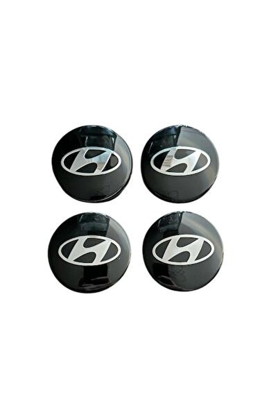 MAF Set de 4 capace centrale de roți 56,5 mm pentru Hyundai, negre (compatibile/înlocuitoare pentru jante din aliaj)
