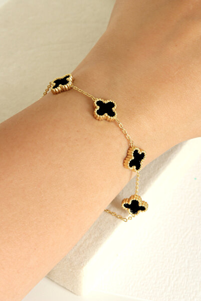 FULL FOCUS Yonca Çelik Gold Siyah Van Cleef Model Bileklik