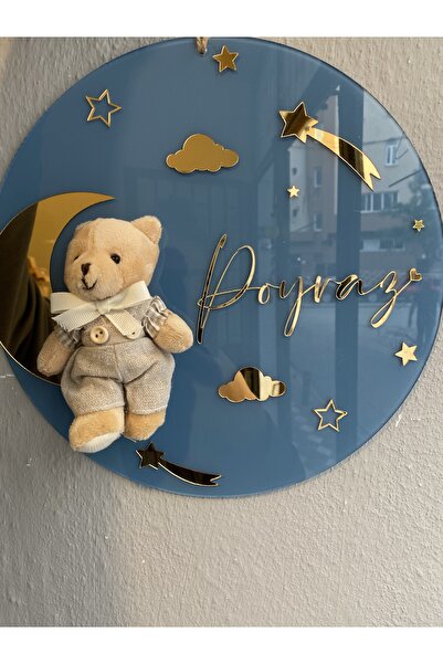 Zen Ahşap Tasarım Bebek Odası Kapı Süsü / İsimli Kapı Süsü