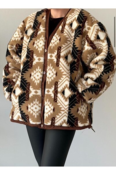 TRENDLİA معطف من القطيفة بنمط عرقي مع جيوب