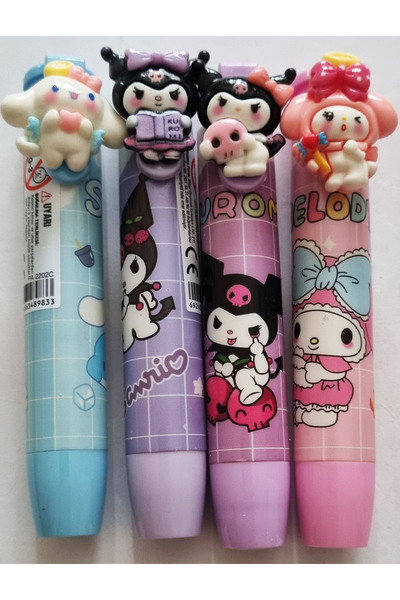 Modellino 4 bucăți 4 figuri diferite de gumă de șters cu rachetă cu apăsare a...