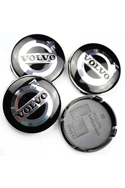 MAF Set de 4 capace de roată 64mm argintii și negre, pentru jante din aliaj