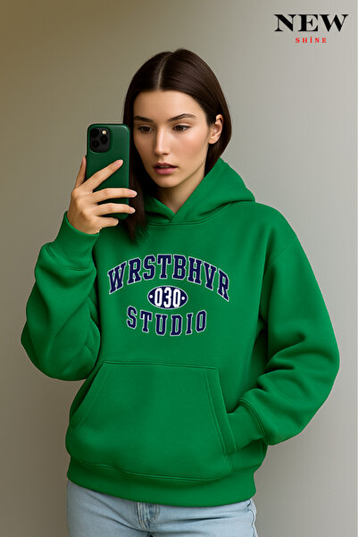 New Shine Wrstbhvr Studio Світшот з капюшоном з принтом