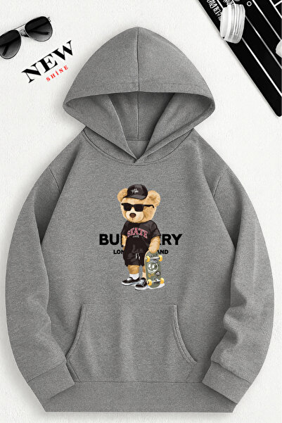 New Shine Hanorac cu glugă cu imprimeu Teddy Bear