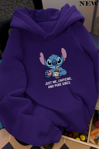 New Shine سويت شيرت بقلنسوة مطبوع عليه غرزة