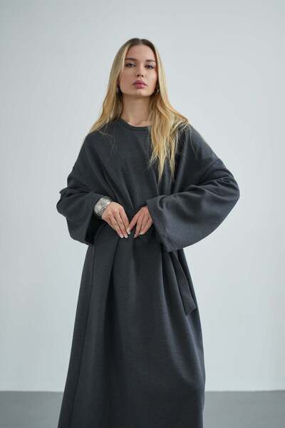 Molly Nelly Kadın Oversize Basic Penye Elbise