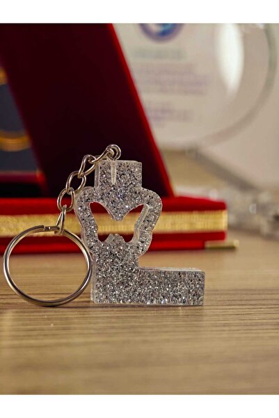 TAKIDA GÜMÜŞ Letter Keychain Model Epoxy Resin Gift Product