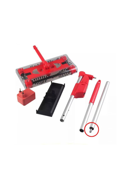 Rovitech Mătură electrică rotativă fără fir, baterie încorporată, roșie