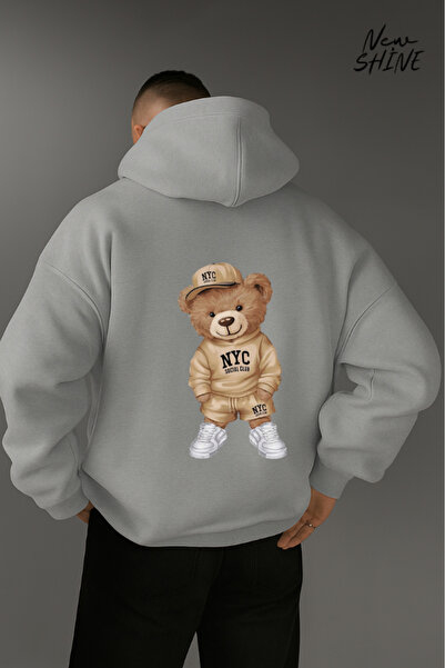 New Shine Hanorac cu glugă cu imprimeu Teddy Bear