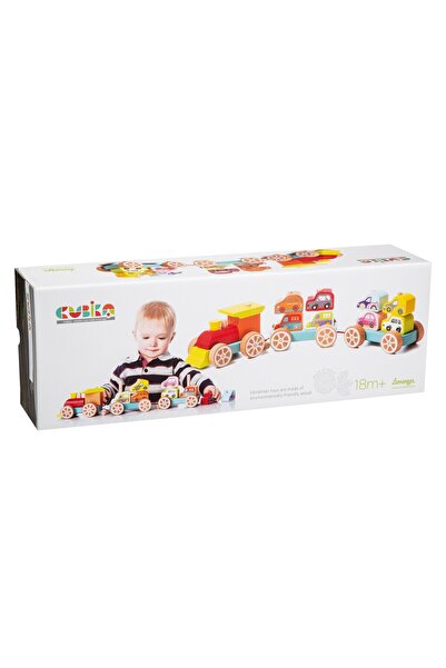 JollyMag Wooden Toy, Cubika, "Train with Cars"