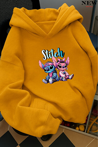 New Shine سويت شيرت بقلنسوة مطبوع عليه غرزة