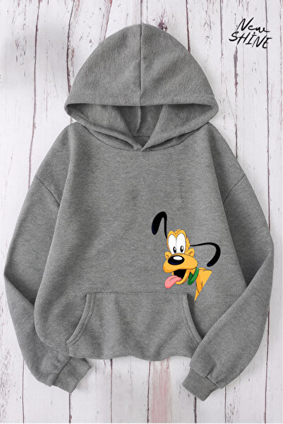 New Shine الكلب المطبوعة مقنعين البلوز