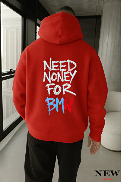 New Shine BMW cu imprimeu cu glugă Swea tricou