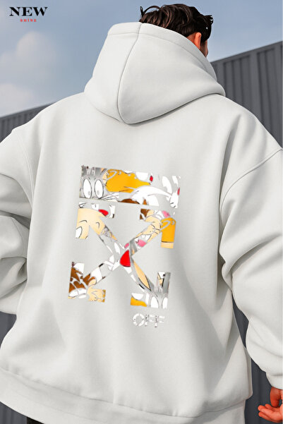 New Shine Φούτερ με χαρακτήρες κινουμένων σχεδίων με τύπωμα με κουκούλα