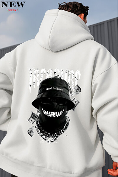 New Shine سويت شيرت بقلنسوة مطبوع عليه Treasure